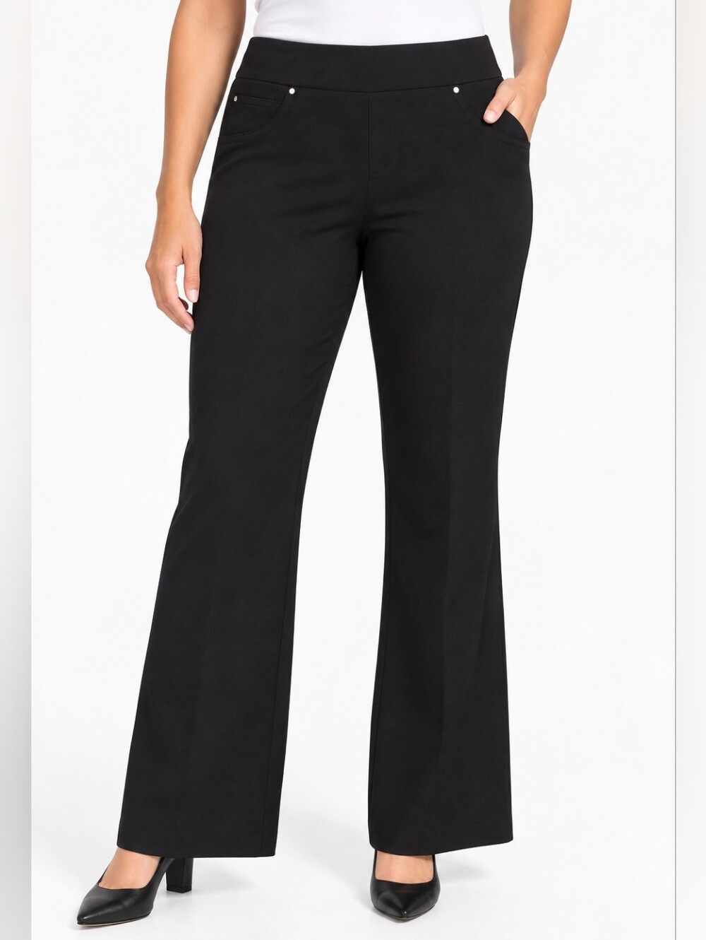 🖤 INC International Concepts Black Pull-On Flare Pants — Size XL